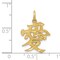 14K Yellow Gold Love Symbol Charm Pendant FindingKing Jewerly 21mm x 15mm